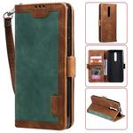 For Xiaomi Redmi K30 Retro Splicing Horizontal Flip Leather Case with Card Slots & Holder & Wallet(Green)