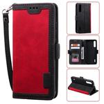 For Xiaomi 9 Lite Retro Splicing Horizontal Flip Leather Case with Card Slots & Holder & Wallet(Red)