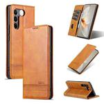 For vivo S16 / S16 Pro AZNS Magnetic Calf Texture Flip Leather Phone Case(Light Brown)