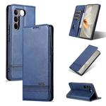 For vivo S16 / S16 Pro AZNS Magnetic Calf Texture Flip Leather Phone Case(Dark Blue)