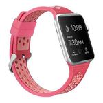 For Apple Watch Series 7 41mm / 6 & SE & 5 & 4 40mm / 3 & 2 & 1 38mm Two-tone Silicone Sports Watch Band(Rose Red Pink)