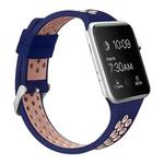 For Apple Watch Series 8&7 41mm / SE 2&6&SE&5&4 40mm / 3&2&1 38mm Two-tone Silicone Sports Watch Band(Blue Pink)