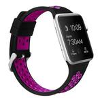 For Apple Watch Series 8&7 41mm / SE 2&6&SE&5&4 40mm / 3&2&1 38mm Two-tone Silicone Sports Watch Band(Black Purple)