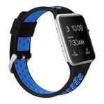 For Apple Watch Series 8&7 41mm / SE 2&6&SE&5&4 40mm / 3&2&1 38mm Two-tone Silicone Sports Watch Band(Black Blue)
