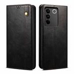 For vivo V27 Oil Wax Crazy Horse Texture Leather Phone Case(Black)