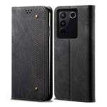 For vivo S16 Pro / S16 Denim Texture Leather Phone Case(Black)