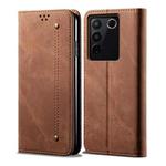 For vivo S16 Pro / S16 Denim Texture Leather Phone Case(Brown)