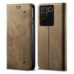 For vivo S16 Pro / S16 Denim Texture Leather Phone Case(Khaki)