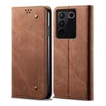 For vivo S16e Denim Texture Leather Phone Case(Brown)