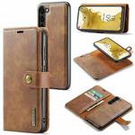 For Samsung Galaxy S23+ 5G DG.MING Crazy Horse Texture Detachable Magnetic Leather Case(Brown)