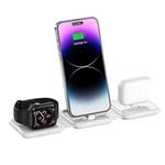 For iPhone / AirPods / Apple Watch Series JJT-A75 3 in 1 Wireless Charger Stand(White)