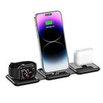 For iPhone / AirPods / Apple Watch Series JJT-A75 3 in 1 Wireless Charger Stand(Black)