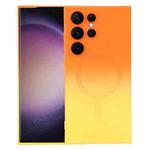 For Samsung Galaxy S23 Ultra 5G Liquid TPU Silicone Gradient MagSafe Phone Case(Orange Yellow)