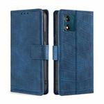 For Motorola Moto E13 4G Skin Feel Crocodile Magnetic Clasp Leather Phone Case(Blue)