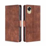 For OPPO A17k Skin Feel Crocodile Magnetic Clasp Leather Phone Case(Brown)