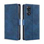 For OPPO Reno8 T 4G Skin Feel Crocodile Magnetic Clasp Leather Phone Case(Blue)