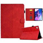For Lenovo Tab M10 Plus Gen 3 Rhombus Embossed Leather Smart Tablet Case(Red)