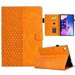 For Lenovo Tab M10 Plus Gen 3 Rhombus Embossed Leather Smart Tablet Case(Khaki)