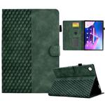 For Lenovo Tab M10 Plus Gen 3 Rhombus Embossed Leather Smart Tablet Case(Green)