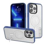 For iPhone 14 Pro Terminator MagSafe Magnetic Holder Phone Case(Transparent Blue)