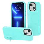 For iPhone 14 Plus Terminator MagSafe Magnetic Holder Phone Case(Mint Green)