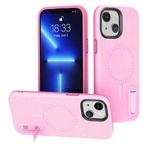 For iPhone 14 Plus Terminator MagSafe Magnetic Holder Phone Case(Pink)