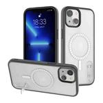 For iPhone 14 Plus Terminator MagSafe Magnetic Holder Phone Case(Transparent Black)