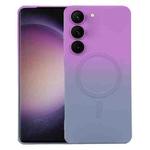 For Samsung Galaxy S23 5G Liquid TPU Silicone Gradient MagSafe Phone Case(Purple Grey)