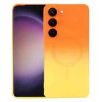 For Samsung Galaxy S23 5G Liquid TPU Silicone Gradient MagSafe Phone Case(Orange Yellow)
