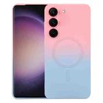 For Samsung Galaxy S23+ 5G Liquid TPU Silicone Gradient MagSafe Phone Case(Pink Blue)