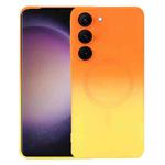 For Samsung Galaxy S22 5G Liquid TPU Silicone Gradient MagSafe Phone Case(Orange Yellow)