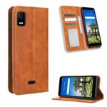 For AT&T Calypso 3 U328AA Magnetic Buckle Retro Texture Leather Phone Case(Brown)