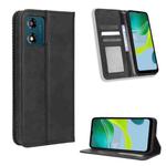 For Motorola Moto E13 4G Magnetic Buckle Retro Texture Leather Phone Case(Black)