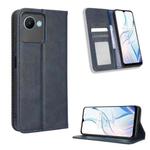For Realme C30 / C30s Foreign Magnetic Buckle Retro Texture Leather Phone Case(Blue)