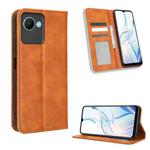 For Realme C30 / C30s Foreign Magnetic Buckle Retro Texture Leather Phone Case(Brown)