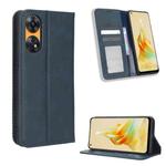 For OPPO Reno8 T 4G Magnetic Buckle Retro Texture Leather Phone Case(Blue)