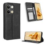 For OPPO Reno9 / Reno9 Pro 5G Magnetic Buckle Retro Texture Leather Phone Case(Black)