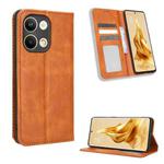 For OPPO Reno9 / Reno9 Pro 5G Magnetic Buckle Retro Texture Leather Phone Case(Brown)