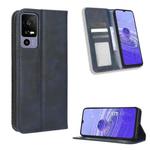 For TCL 40 R 5G Magnetic Buckle Retro Texture Leather Phone Case(Blue)