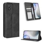 For vivo Y02 4G Magnetic Buckle Retro Texture Leather Phone Case(Black)