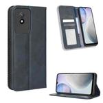 For vivo Y02 4G Magnetic Buckle Retro Texture Leather Phone Case(Blue)
