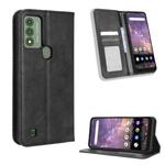 For Wiko Voix U616A Magnetic Buckle Retro Texture Leather Phone Case(Black)