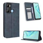 For Infinix Hot 20 Play Magnetic Buckle Retro Texture Leather Phone Case(Blue)