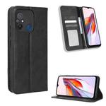 For Xiaomi Redmi 12C / 11A Magnetic Buckle Retro Texture Leather Phone Case(Black)