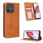For Xiaomi Redmi 12C / 11A Magnetic Buckle Retro Texture Leather Phone Case(Brown)