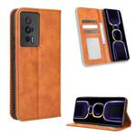 For Xiaomi Redmi K60 5G / K60 Pro Magnetic Buckle Retro Texture Leather Phone Case(Brown)