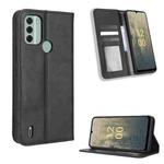 For Nokia C31 Magnetic Buckle Retro Texture Leather Phone Case(Black)