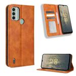 For Nokia C31 Magnetic Buckle Retro Texture Leather Phone Case(Brown)