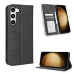 For Samsung Galaxy S23+ 5G Magnetic Buckle Retro Texture Leather Phone Case(Black)