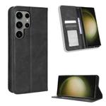 For Samsung Galaxy S23 Ultra 5G Magnetic Buckle Retro Texture Leather Phone Case(Black)